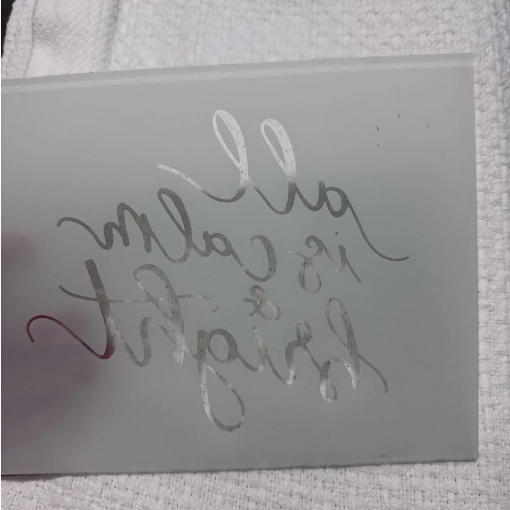 Decorative Christmas Glass Sign with Script Text 🎅🏼🎄